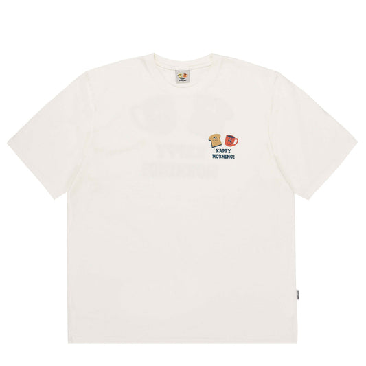 Kappy Kappy Morning Half T-shirt Toru Fukuda Editie Wit