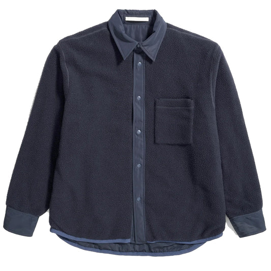 Norse Projects Ulrik Reversible Fleece Overshirt Donkerblauw